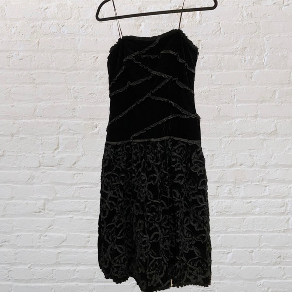 tom bowker for coterie Dresses & Skirts - VTG 80s Crushed Velvet Black Sleeveless Party Dress NWT Deadstock